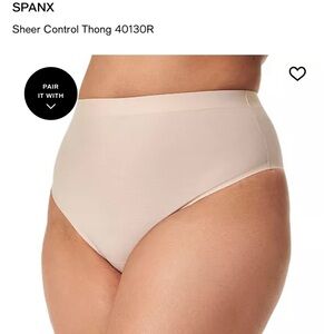 NWT Spanx Sheer Control thong panty in champagne beige